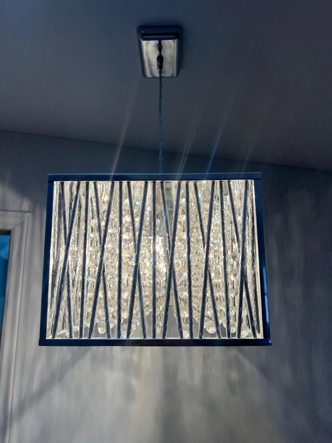 Rectangular Crystal Chandelier Pendant Light Fixture - photo 2