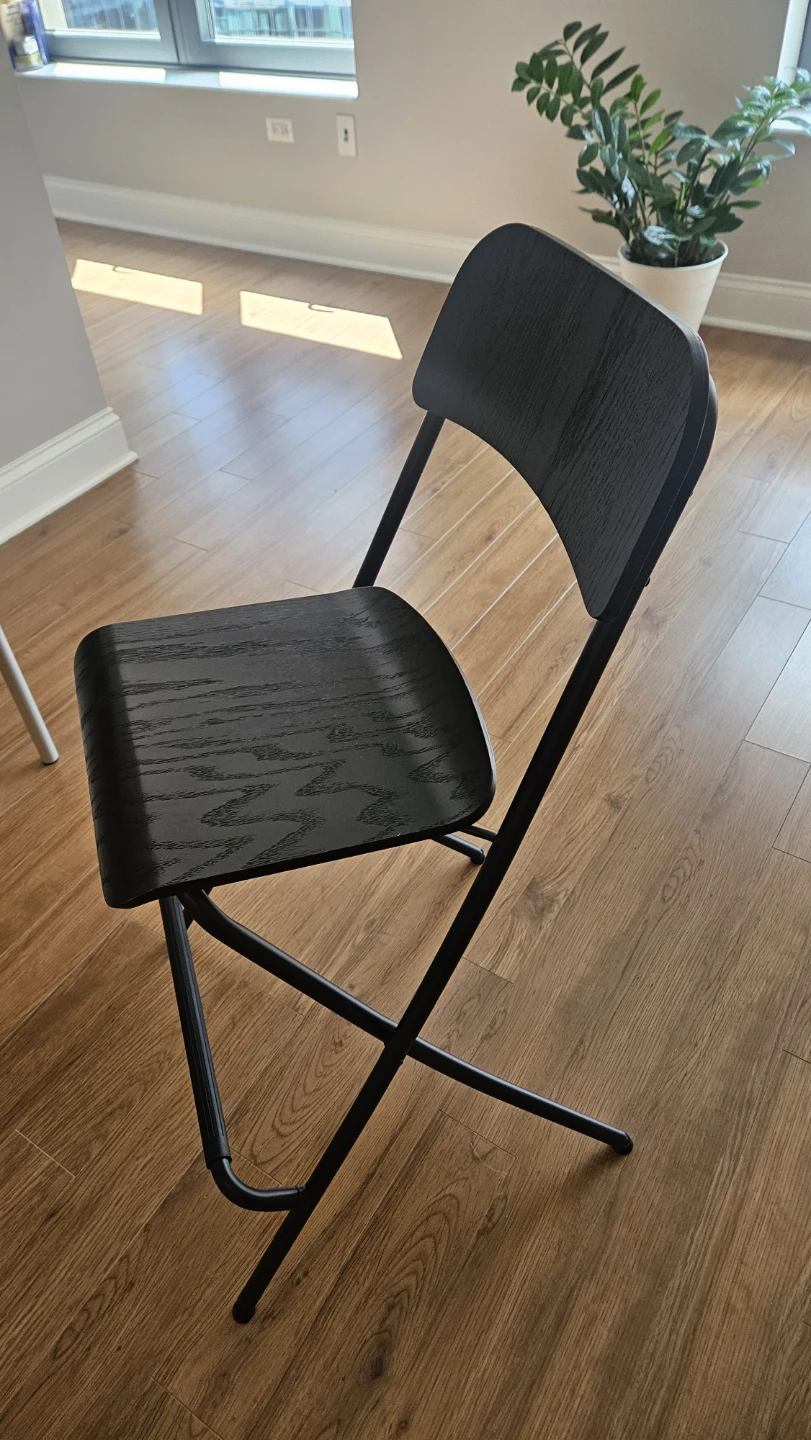 IKEA FRANKLIN Folding Bar Stool with Backrest Black