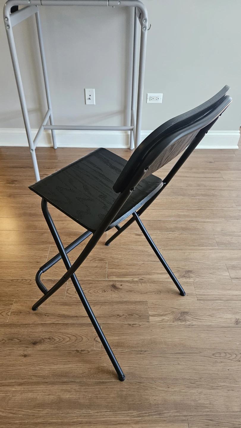 IKEA FRANKLIN Folding Bar Stool with Backrest Black - photo 2