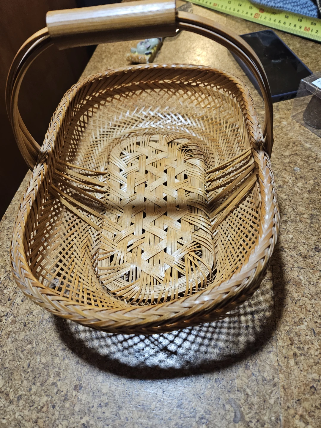 Woven Bamboo Basket with Handle - photo 2