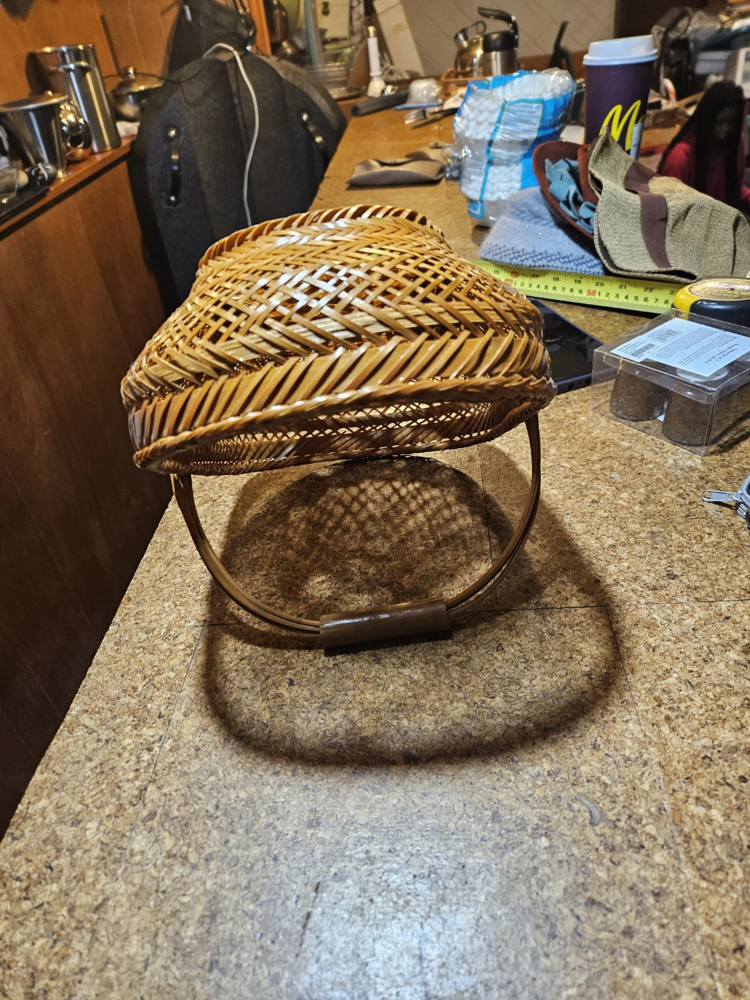 Woven Bamboo Basket with Handle - photo 3