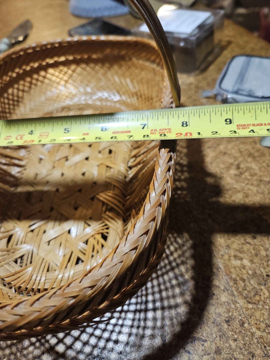 Woven Bamboo Basket with Handle - photo 4