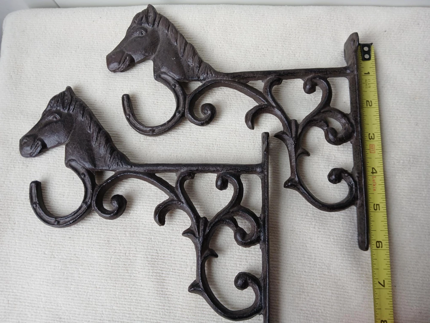 Pair of Cast Iron Horse Head Wall Mount Plant Hangers/Brackets. - photo 3