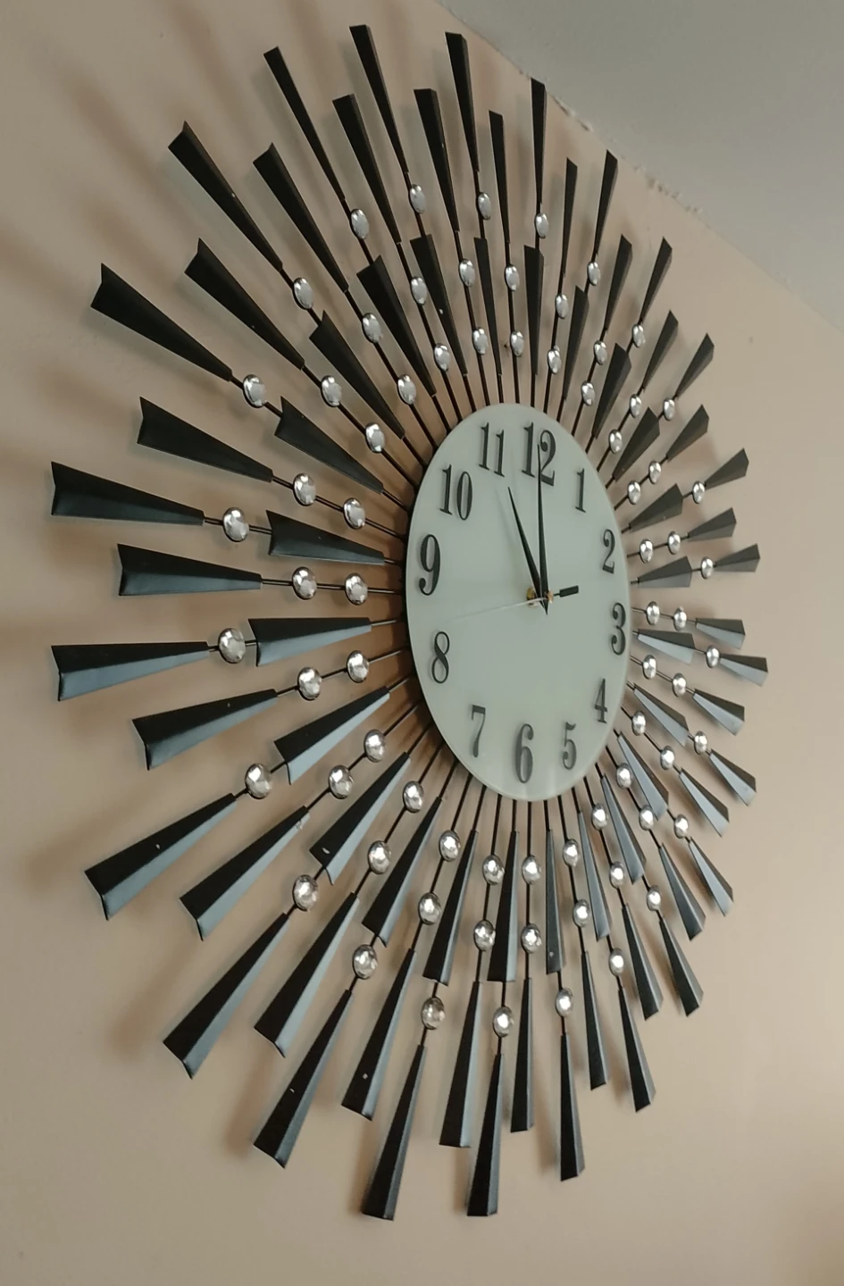 Sunburst Wall Clock with Crystal Accents - photo 3