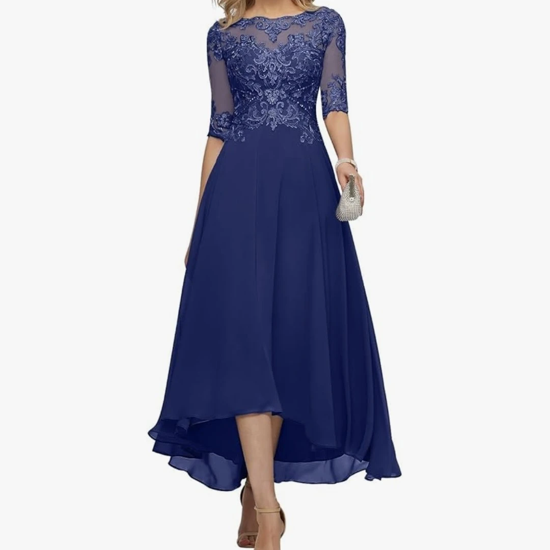NEW Royal Blue Lace Appliqué Evening Dress - size 6
