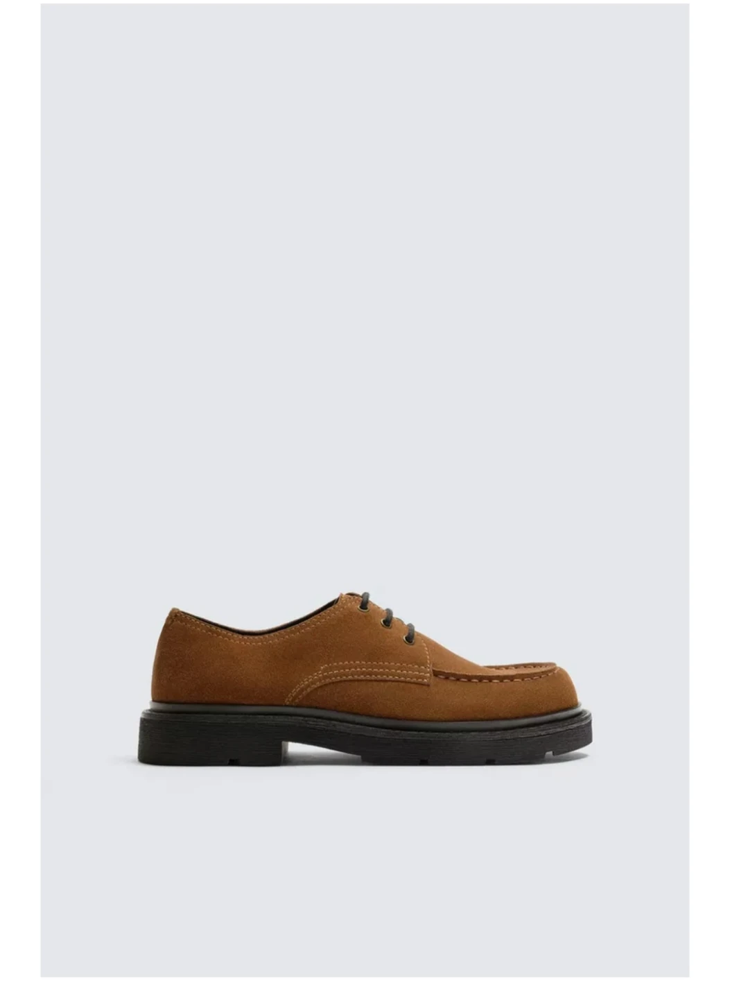 Zara Man Brown Suede Lace-up Derby Shoes - photo 5