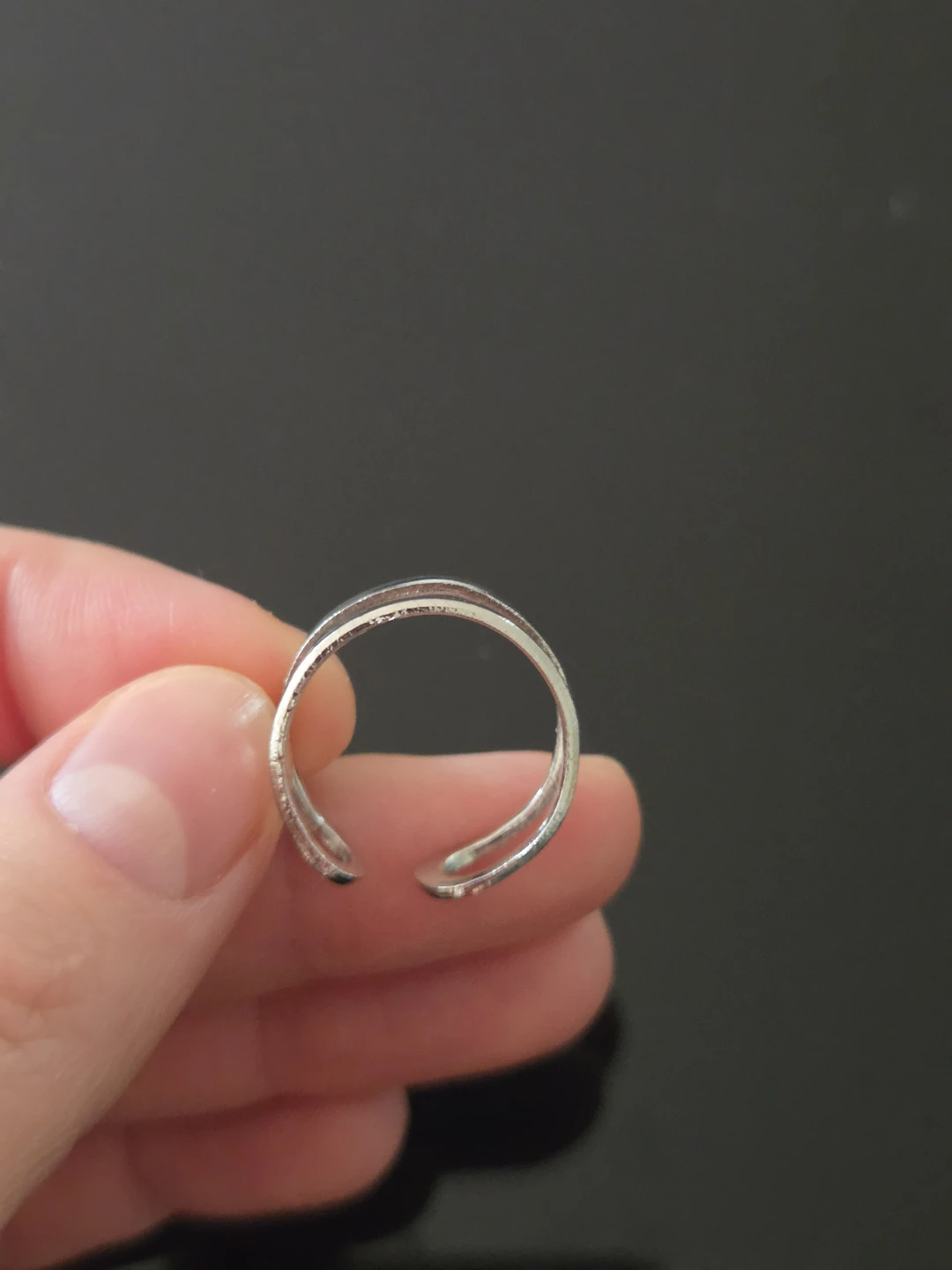 Silver Double Band Ring - photo 2