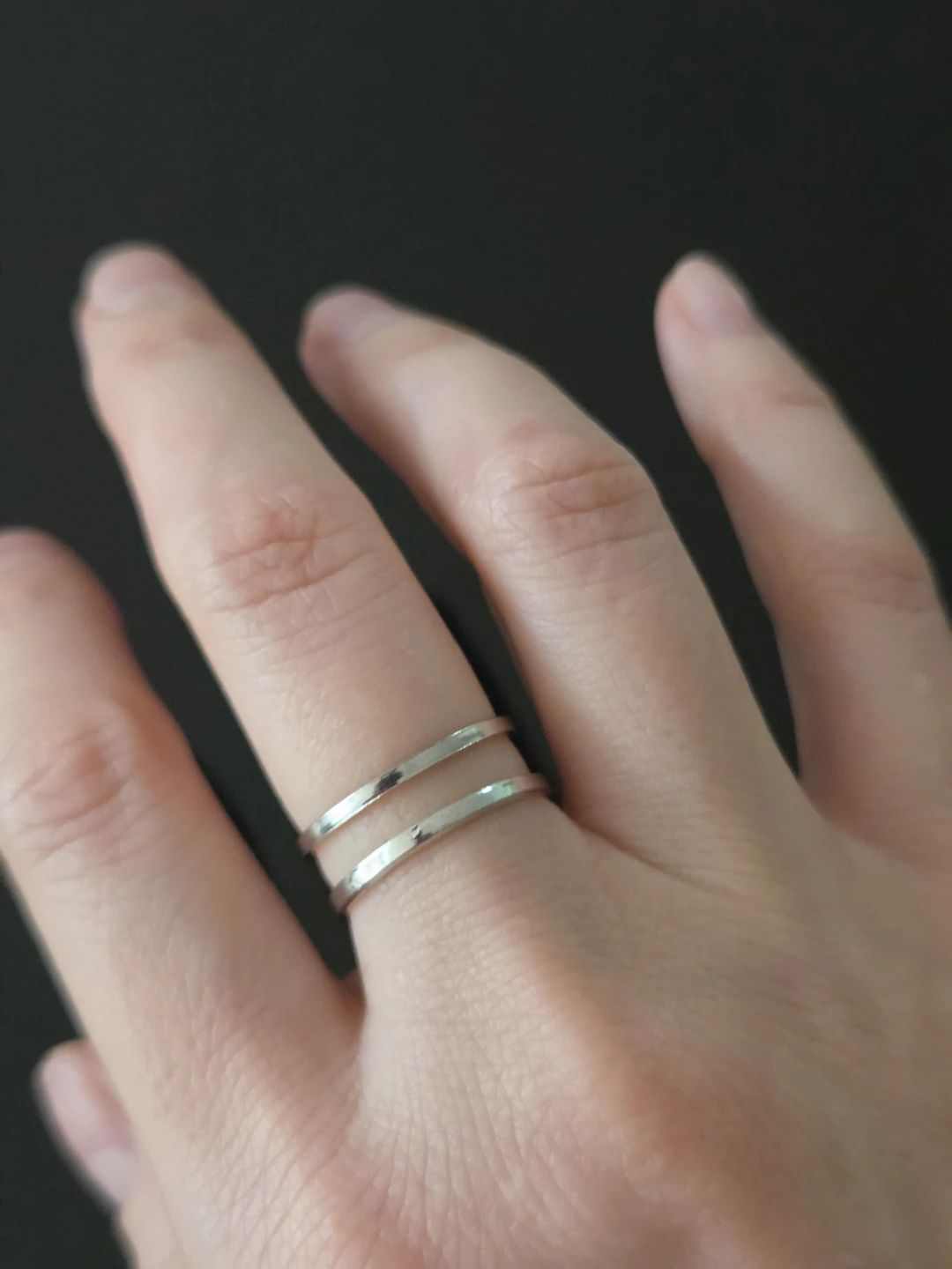 Silver Double Band Ring - photo 3