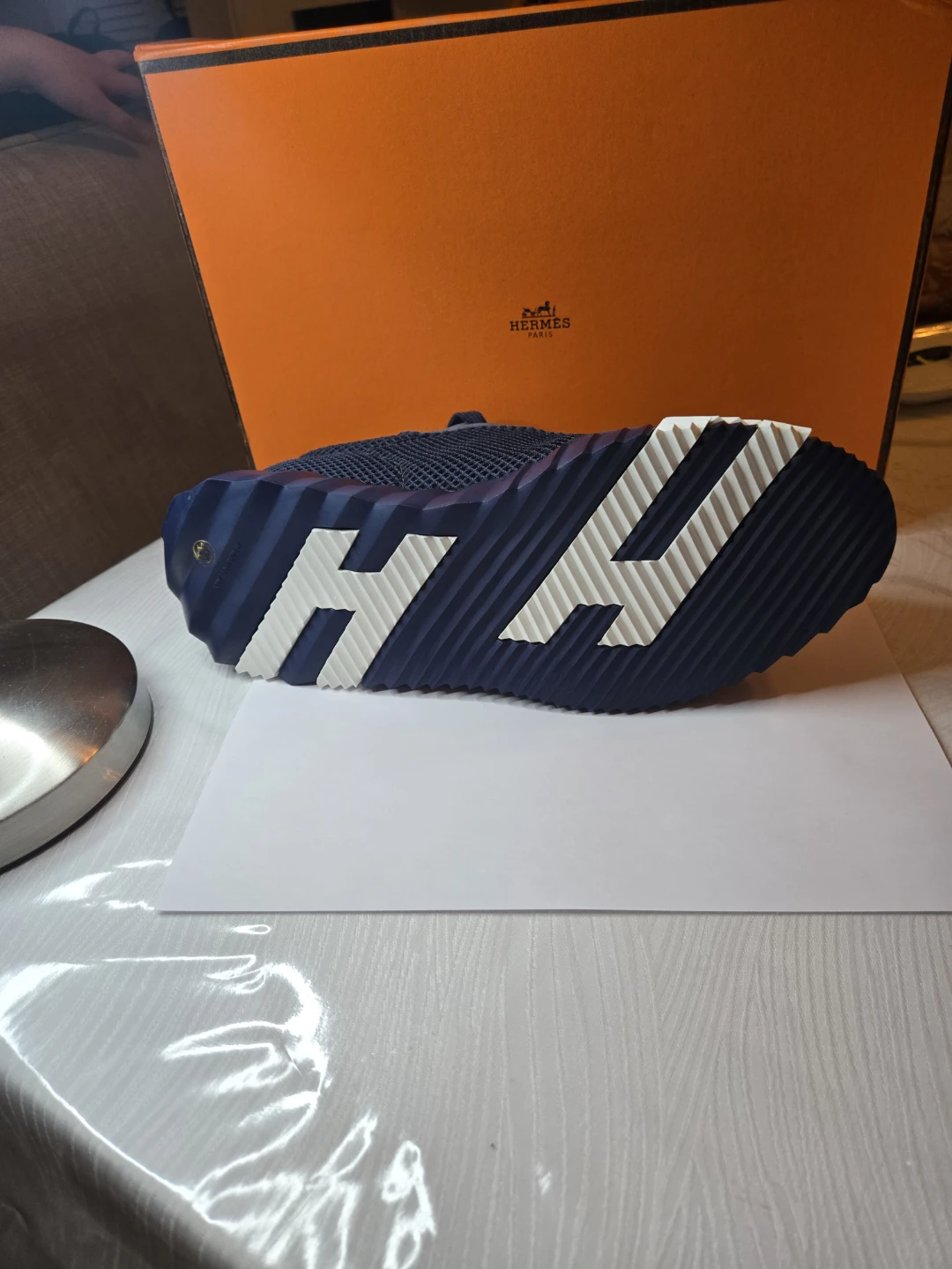 Hermès Men's Blue Suede & Mesh Sneaker - photo 5