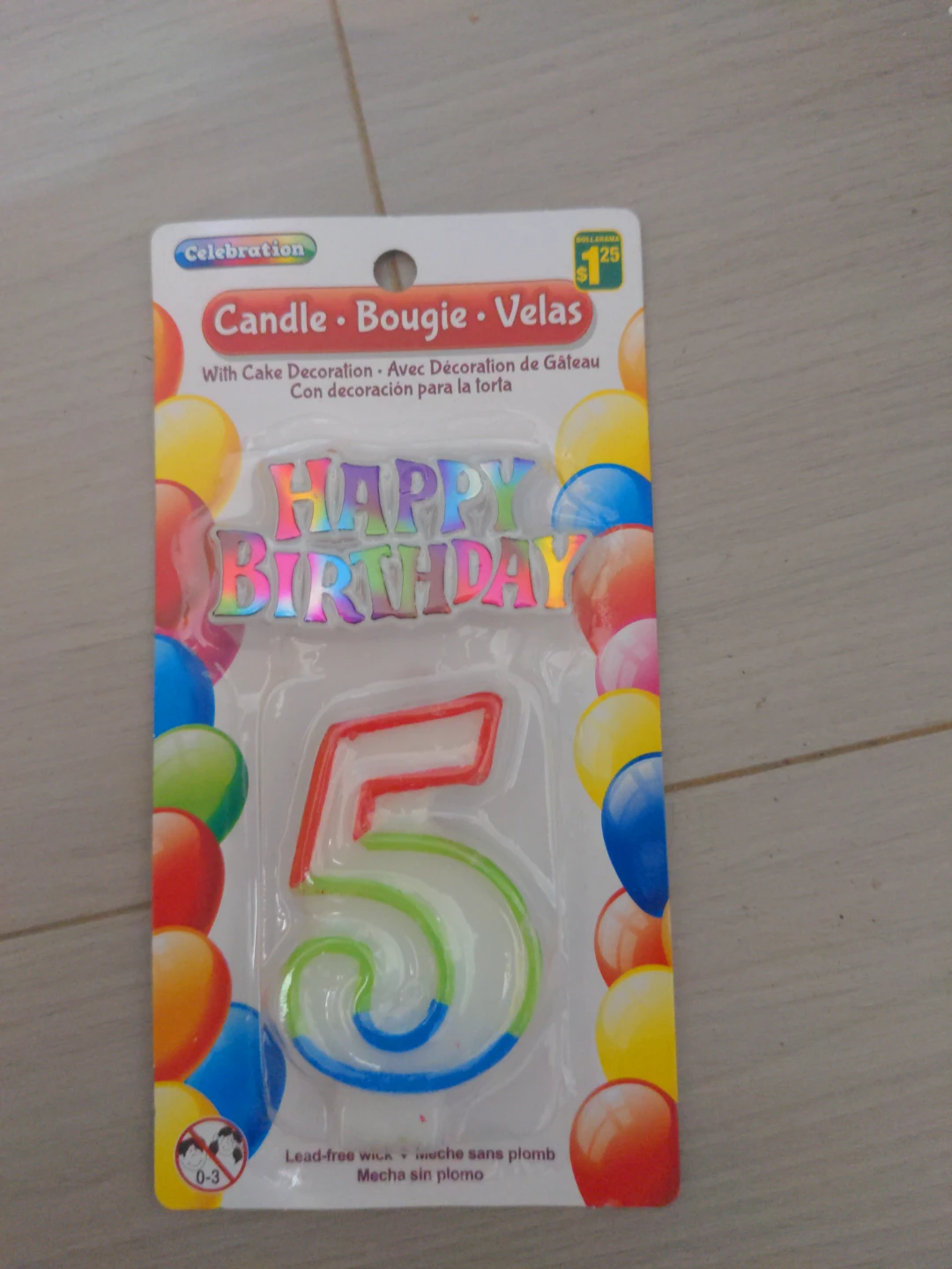 Celebration Happy Birthday Number 5 Candle