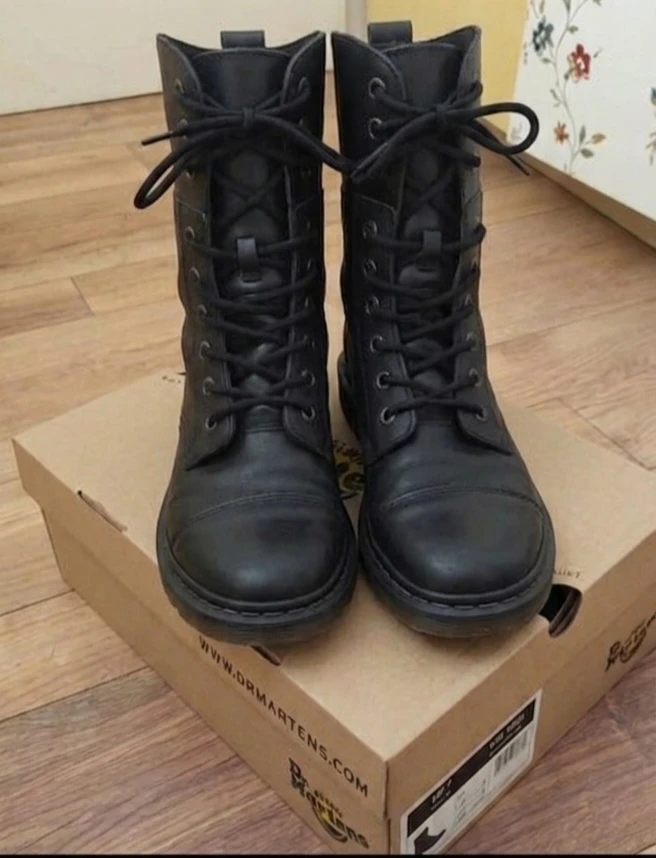 Dr. Martens Leather Combat Boots. Size 10 W/ 8M.