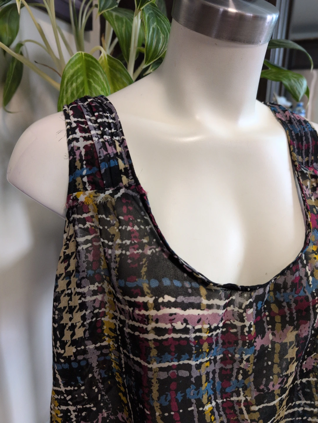 Cosmic Girl Urban Behavior Sheer Plaid Tank Top M/M - photo 2