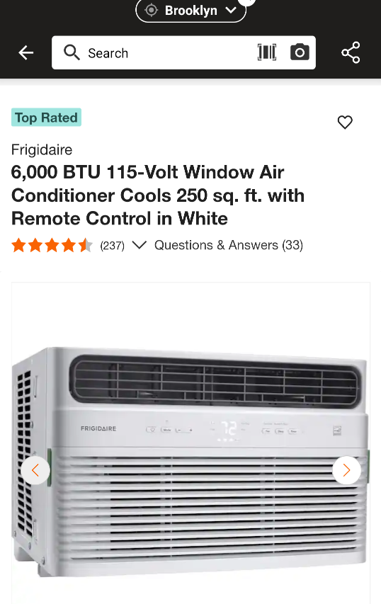 6,000Btu FRIGIDAIRE Remote Controlled AC Unit - photo 2