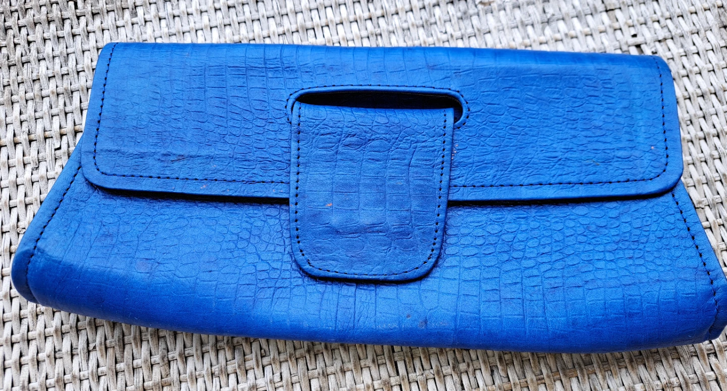 Leather Croc Clutch
