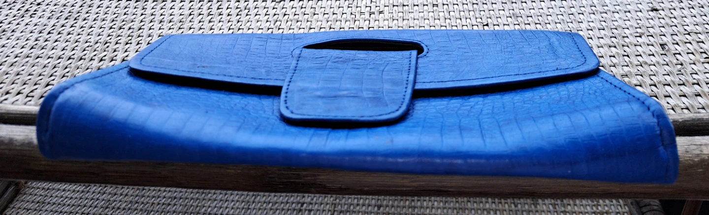 Leather Croc Clutch - photo 2