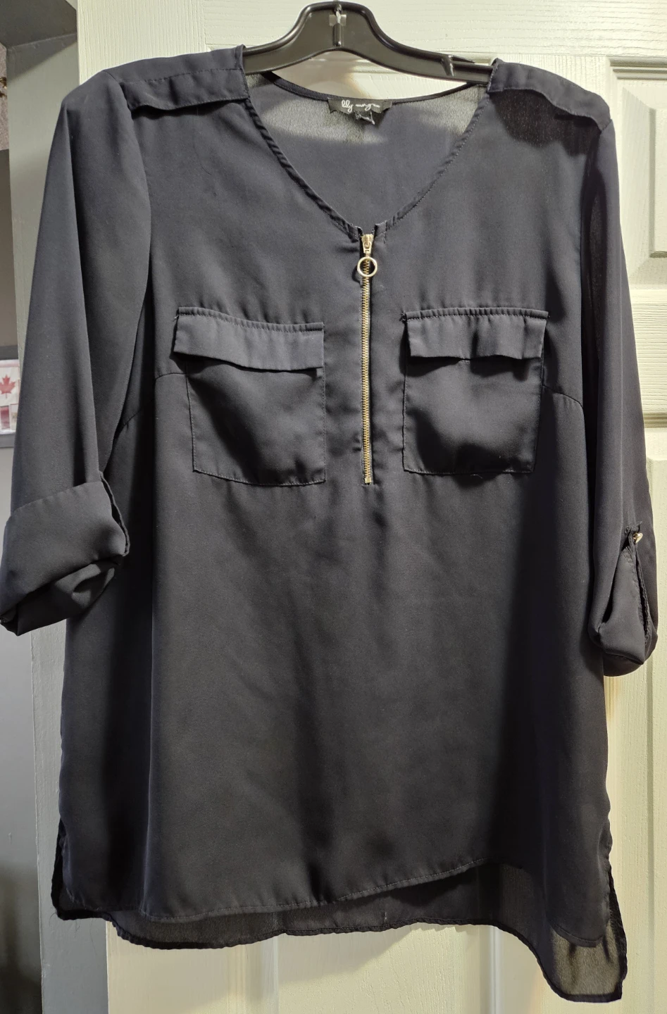 Black 100% Polyester Blouse - photo 4