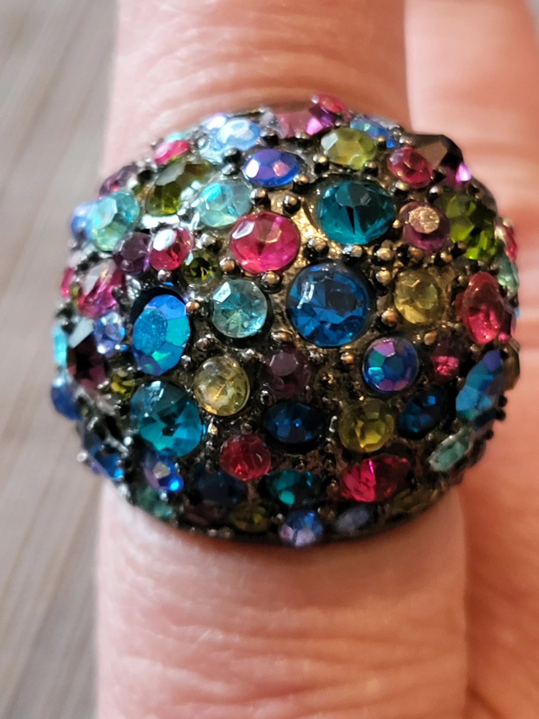 Sparkly Multi-Colour Gemstone Cocktail Ring - photo 2