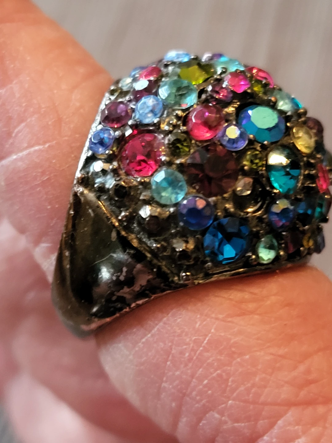 Sparkly Multi-Colour Gemstone Cocktail Ring - photo 3