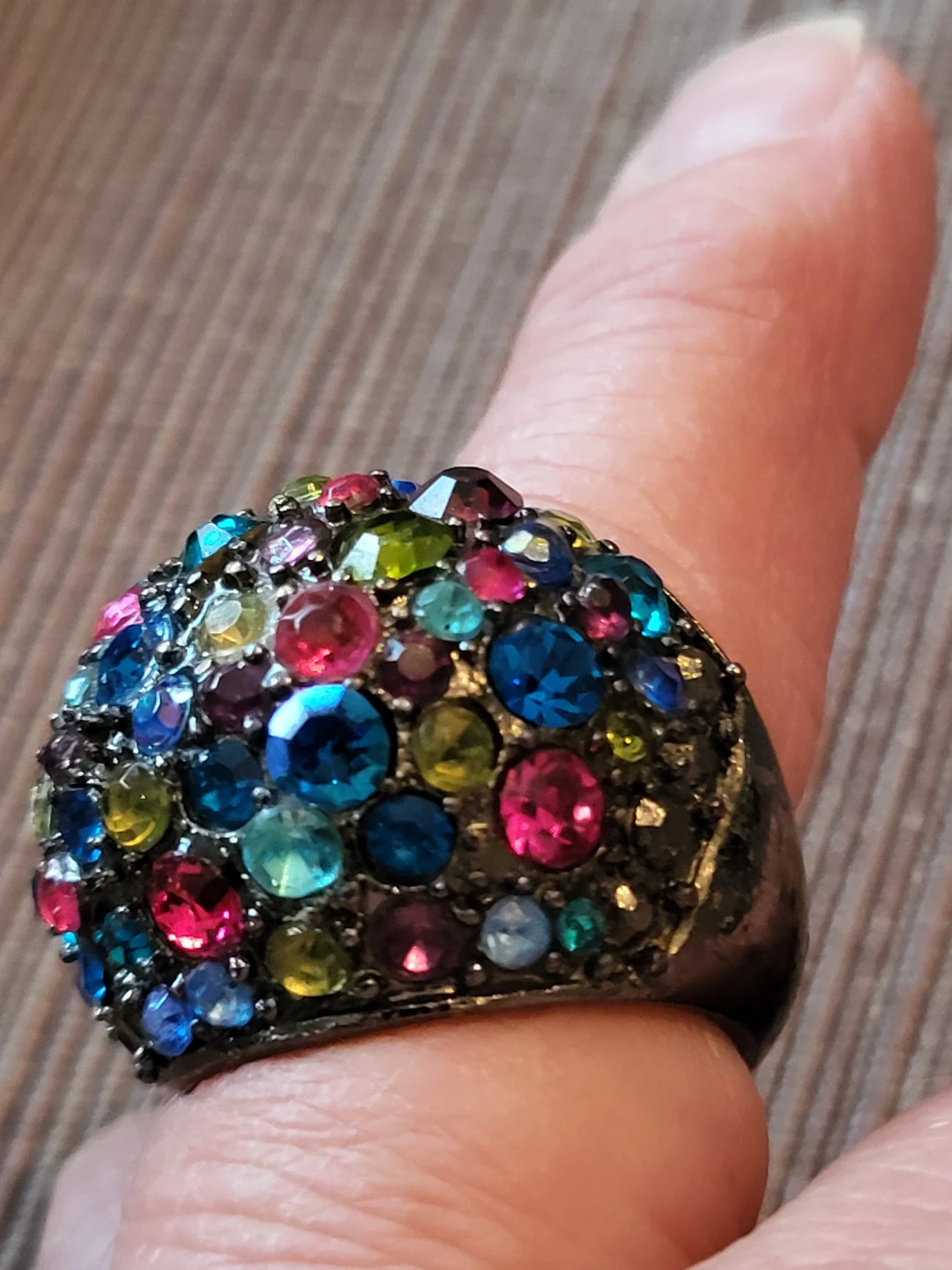 Sparkly Multi-Colour Gemstone Cocktail Ring - photo 4