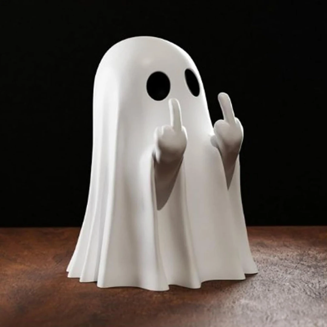 Funny Ghost Middle Finger Figurine Resin Desk Decor Gift - photo 5