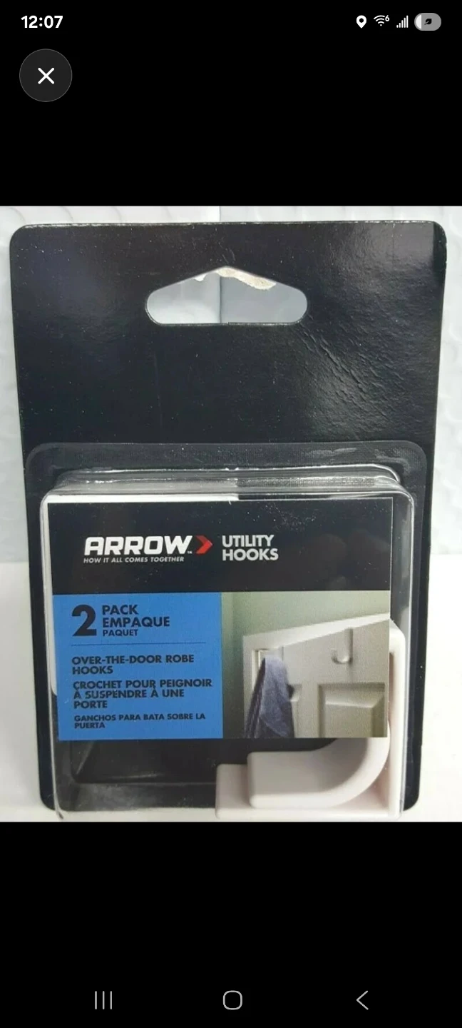Arrow head utility hooks for robes 2 pack