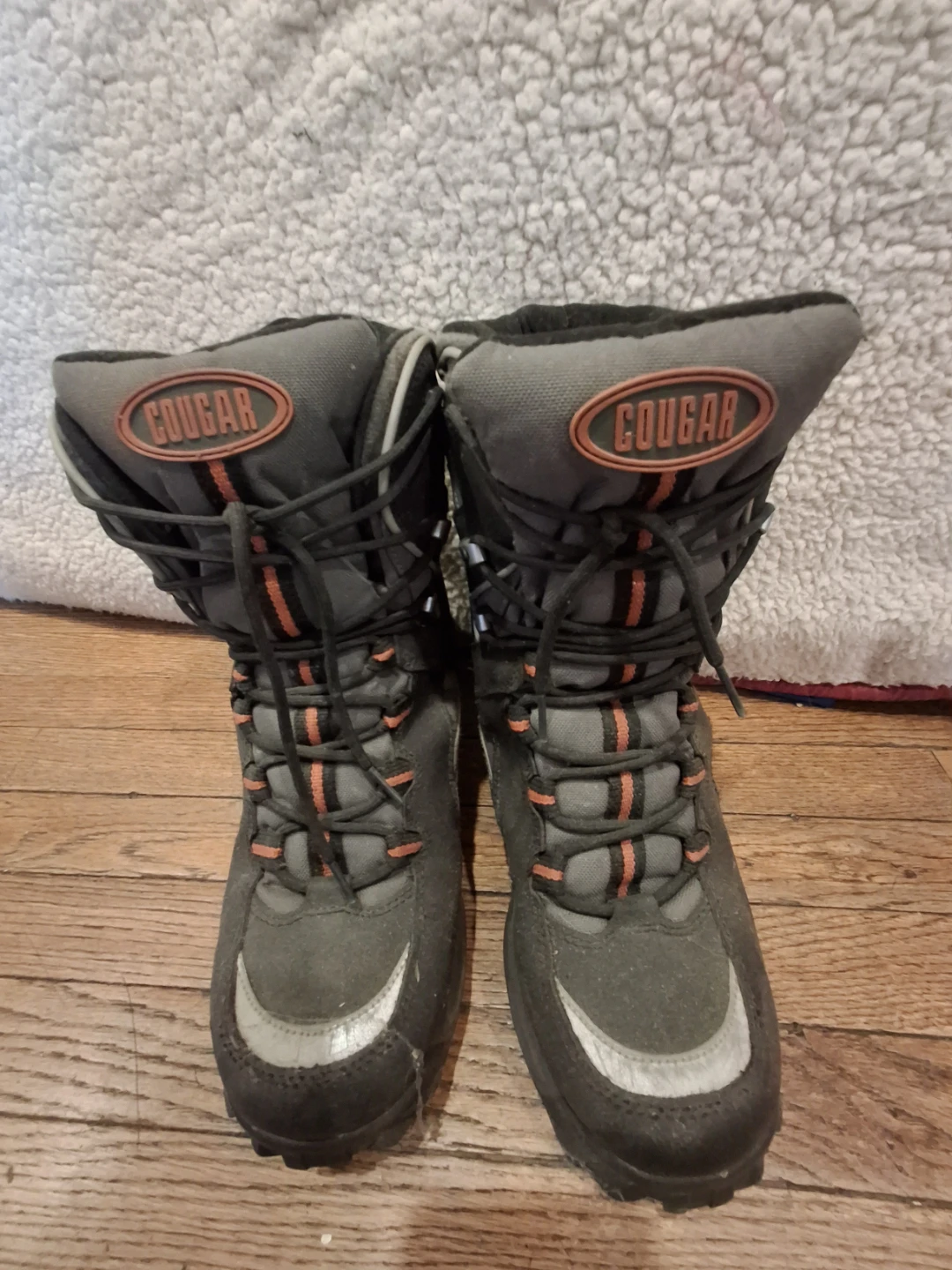 Cougar Black & Grey Snow Boots - Size 8 Men's