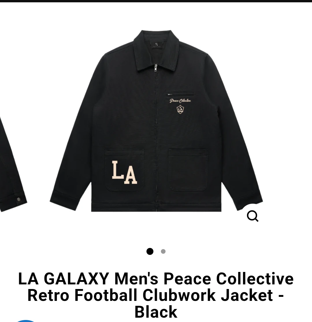 LA Galaxy Men's Peace Collective Retro Football Jacket - photo 4