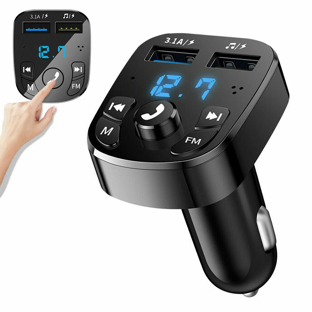 Black Bluetooth FM Transmitter Car Charger - photo 2