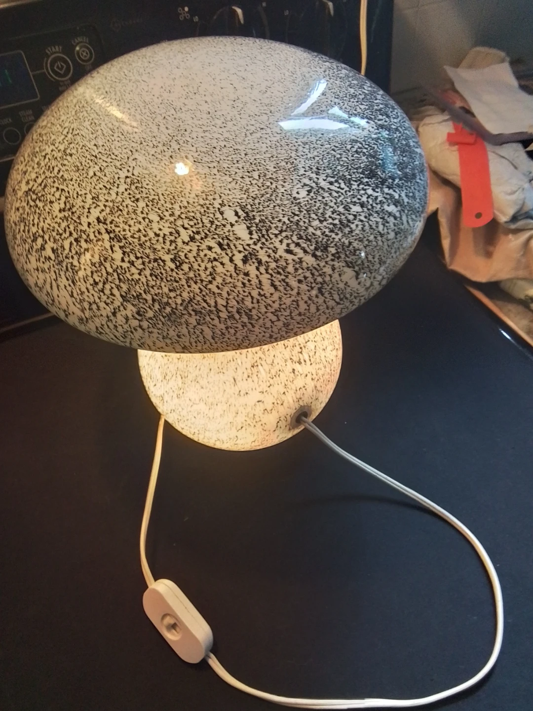 Vintage Murano Art Glass Mushroom Lamp 10.5 "D & 11.25 "H - photo 5