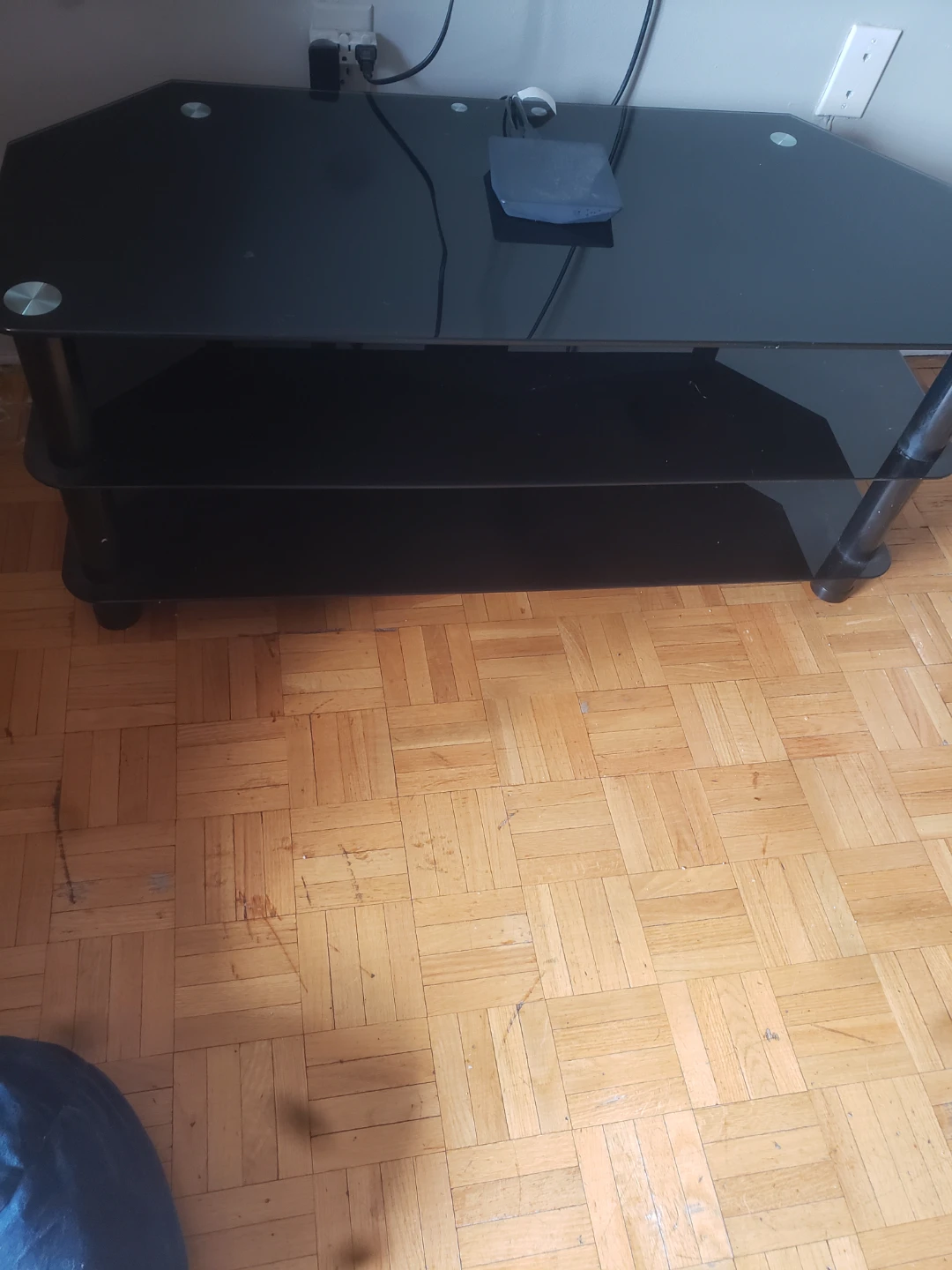 Black Glass TV Stand