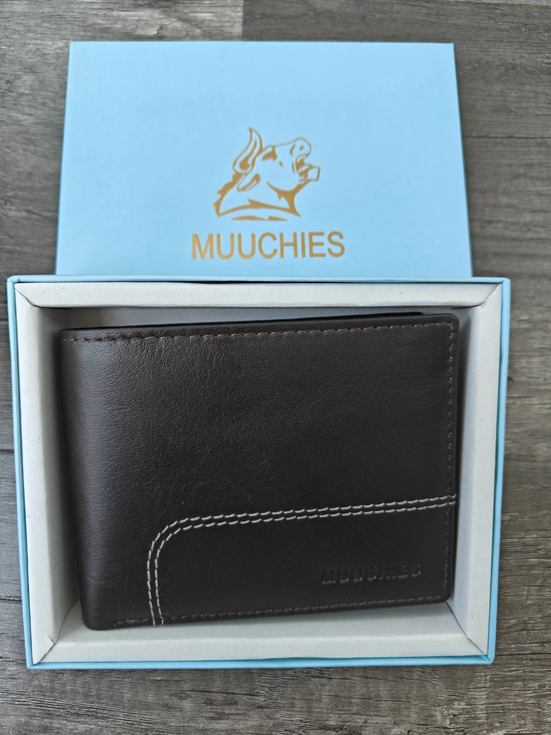 MUUCHIES Genuine Leather Bi-Fold Wallet - Brown - photo 2