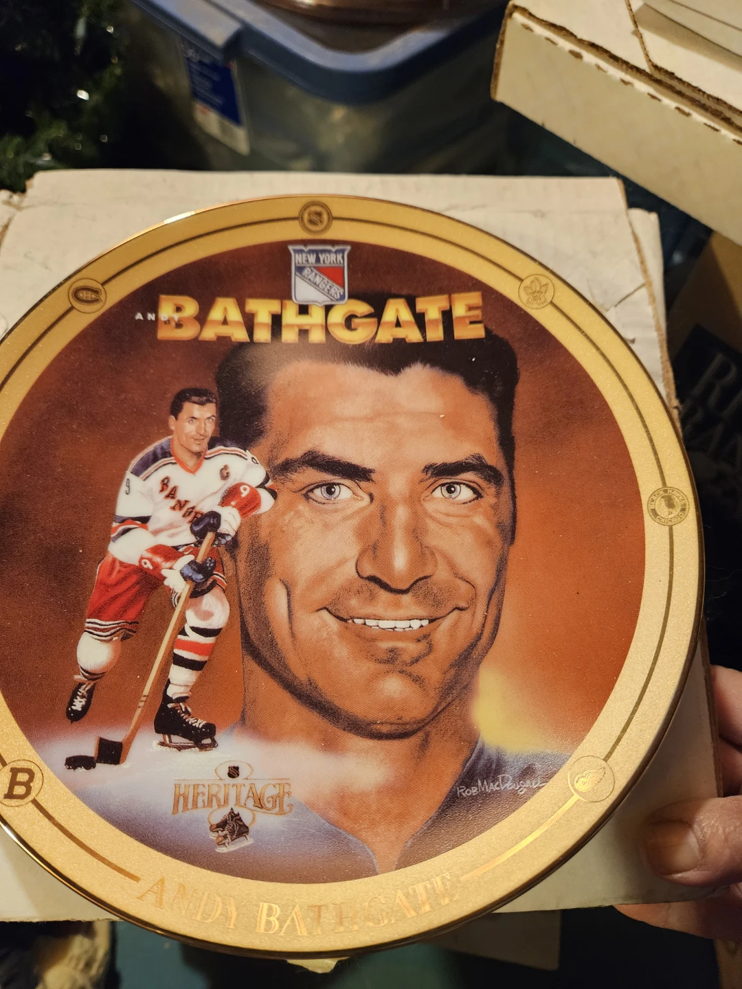 Andy Bathgate New York Rangers Heritage Collector Plate