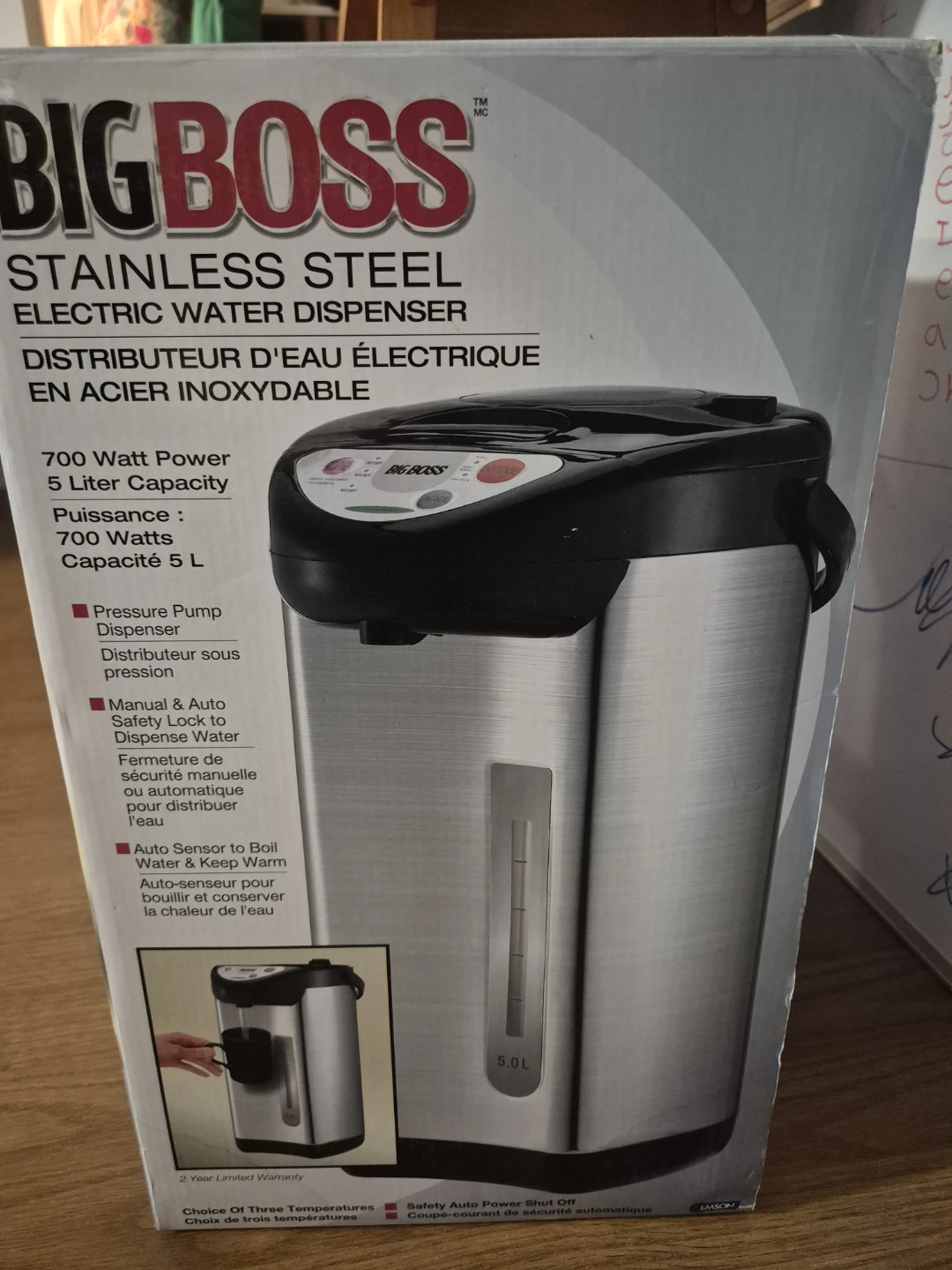 BIGBOSS Stainless Steel Electric Water Dispenser 5 Liter