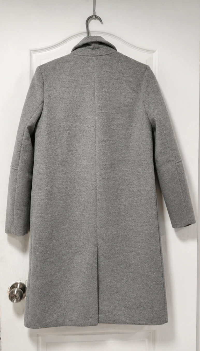 Forever 21 Grey Double-Breasted Wool Blend Coat - photo 2
