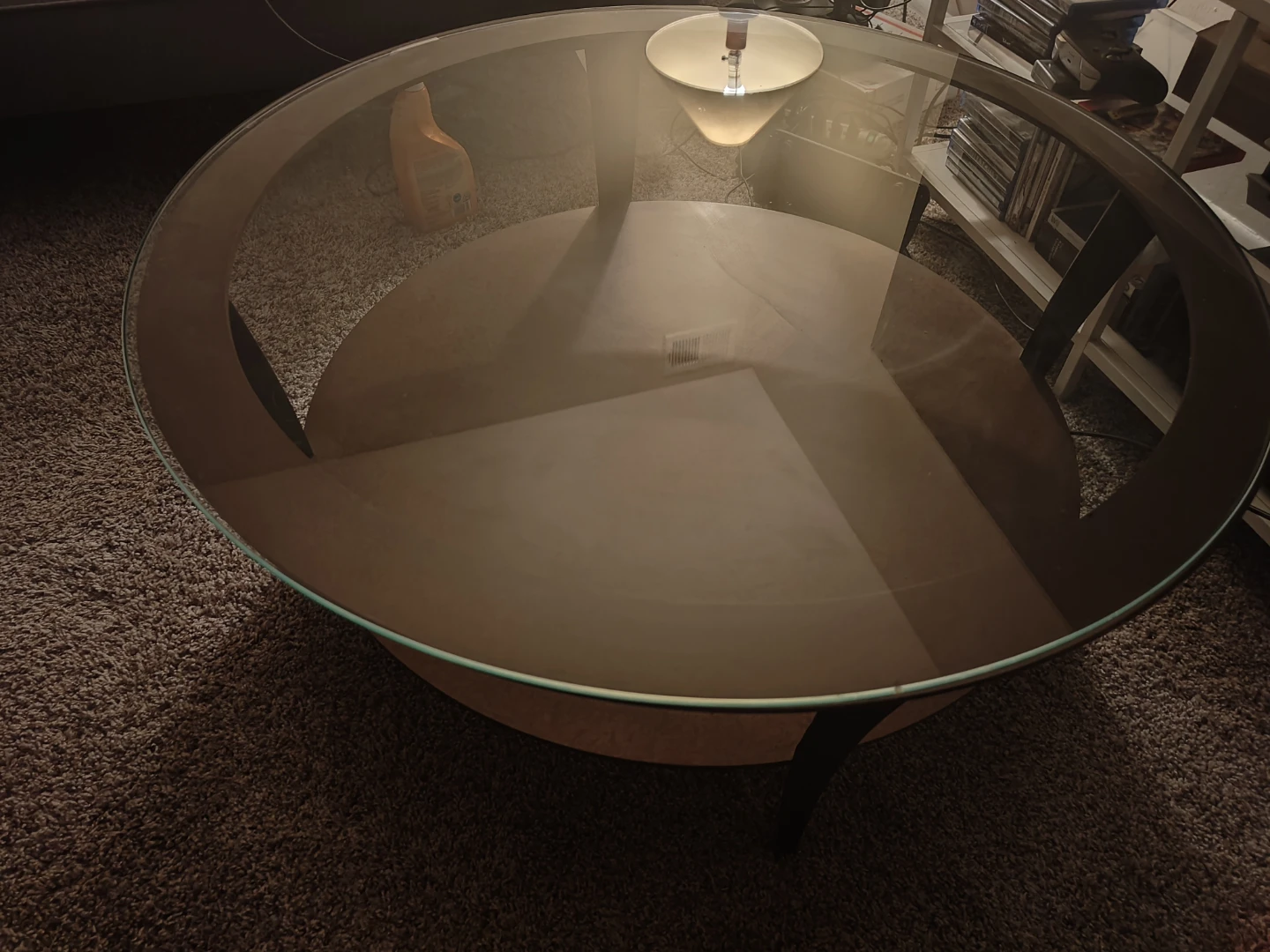 Custom 36" Round Coffee Table - 1/4" Solid Steel Plate & Glass