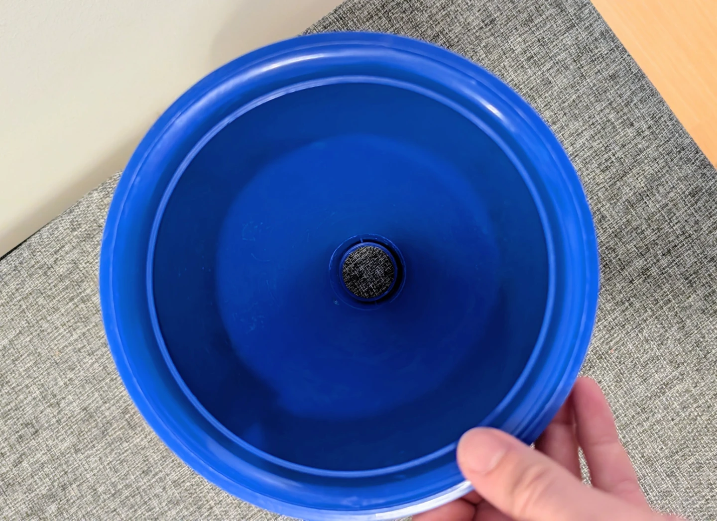 Blue Plastic Toy Megaphone Prop with Faux Fur Trim - photo 2