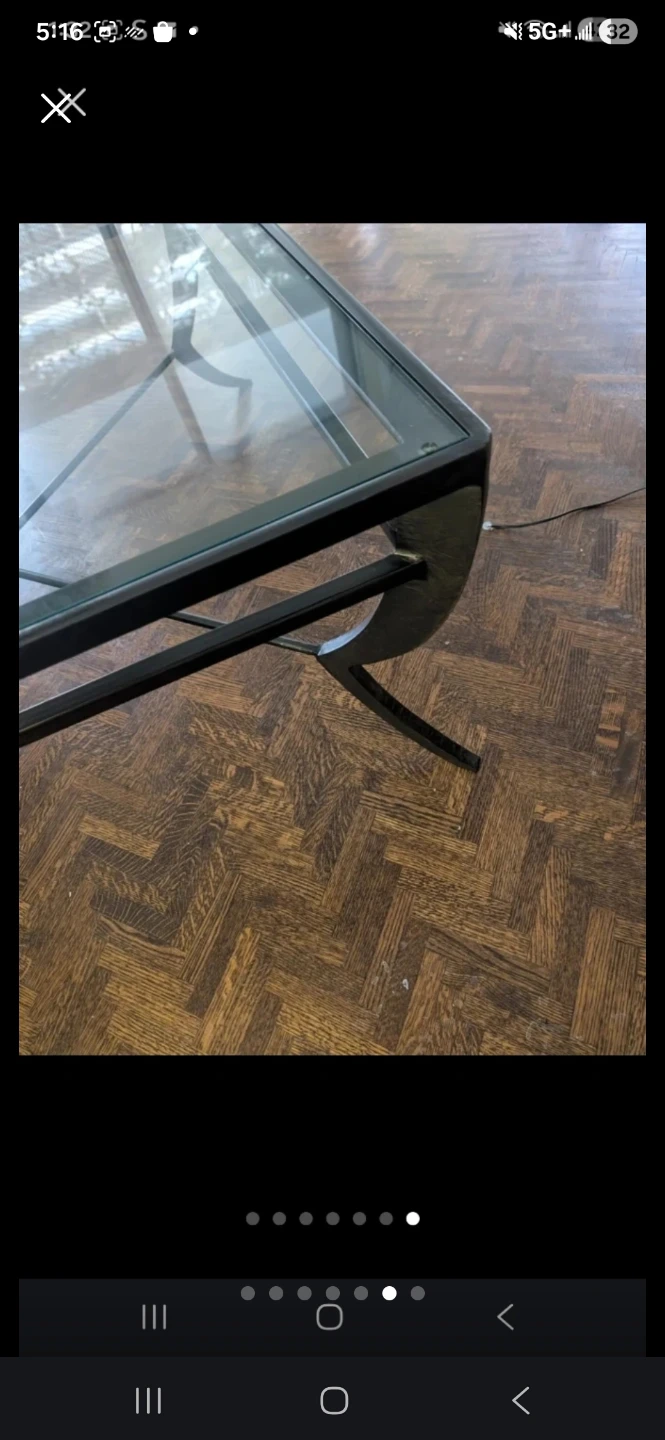 Glass Top Coffee Table with Metal Frame - photo 3