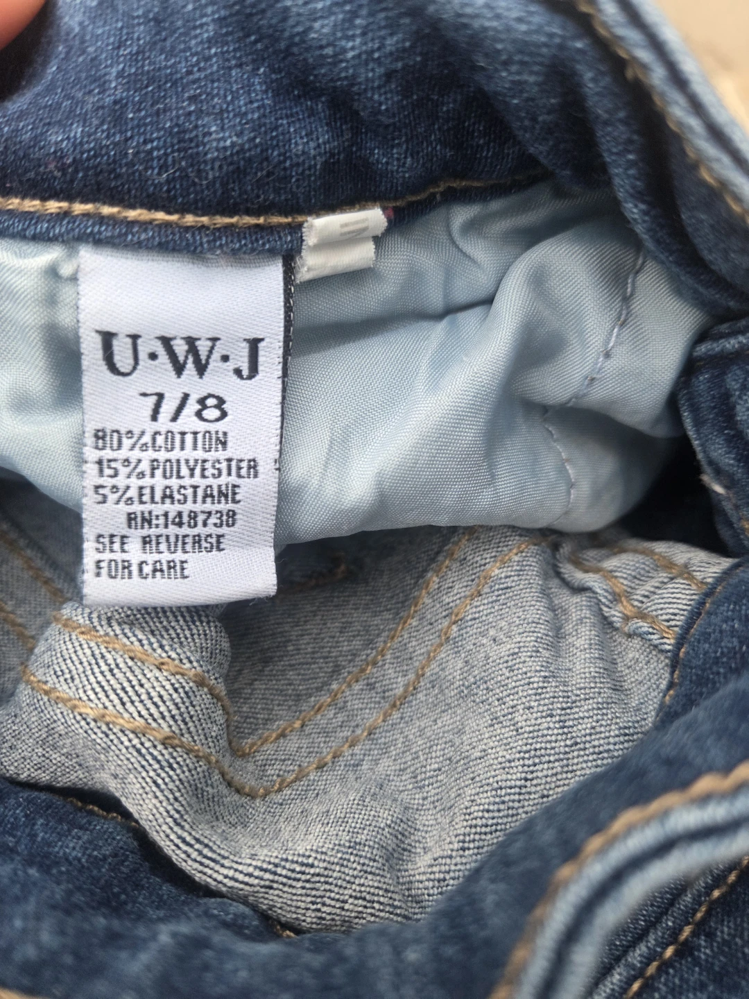 U-W-J Girls' Blue Denim Jeans Size 7/8 - photo 3
