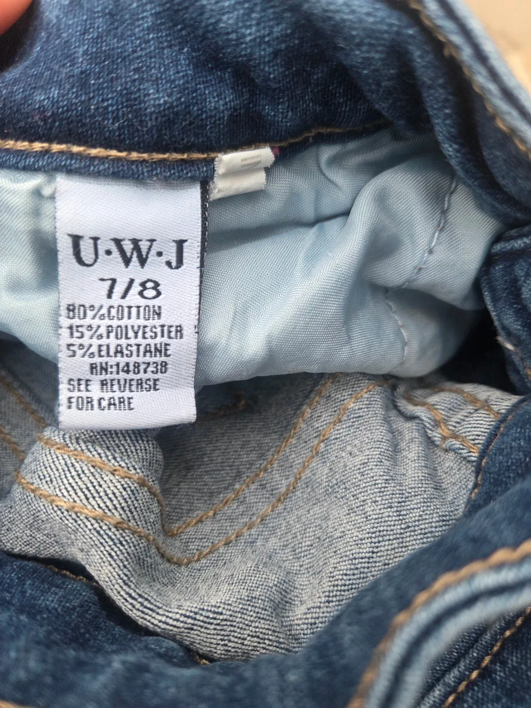 U-W-J Girls' Blue Denim Jeans Size 7/8 - photo 3