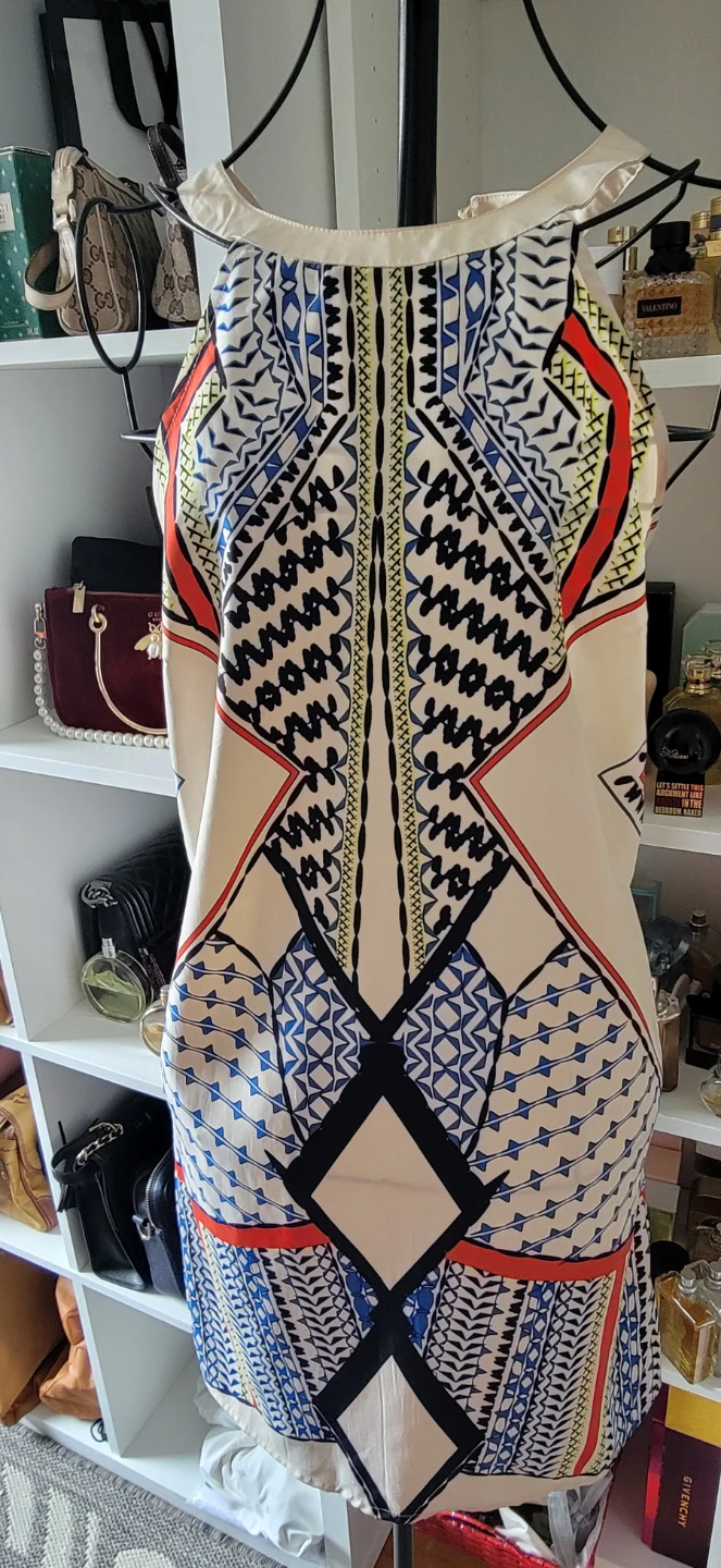 🌱 Venus Sleeveless Geometric Print Dress - Size Medium