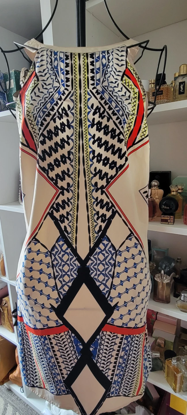 🌱 Venus Sleeveless Geometric Print Dress - Size Medium - photo 2
