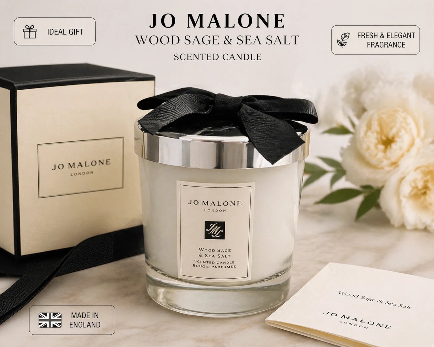 Brand New Jo Malone Candle  Wood Sage & Sea Salt  Gift Set 🎁