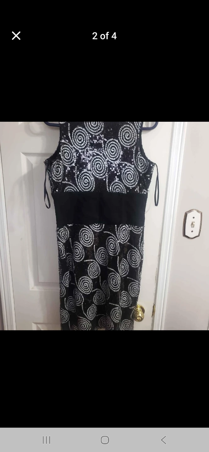 Sparkly Black Dress with Swirl Design - photo 2