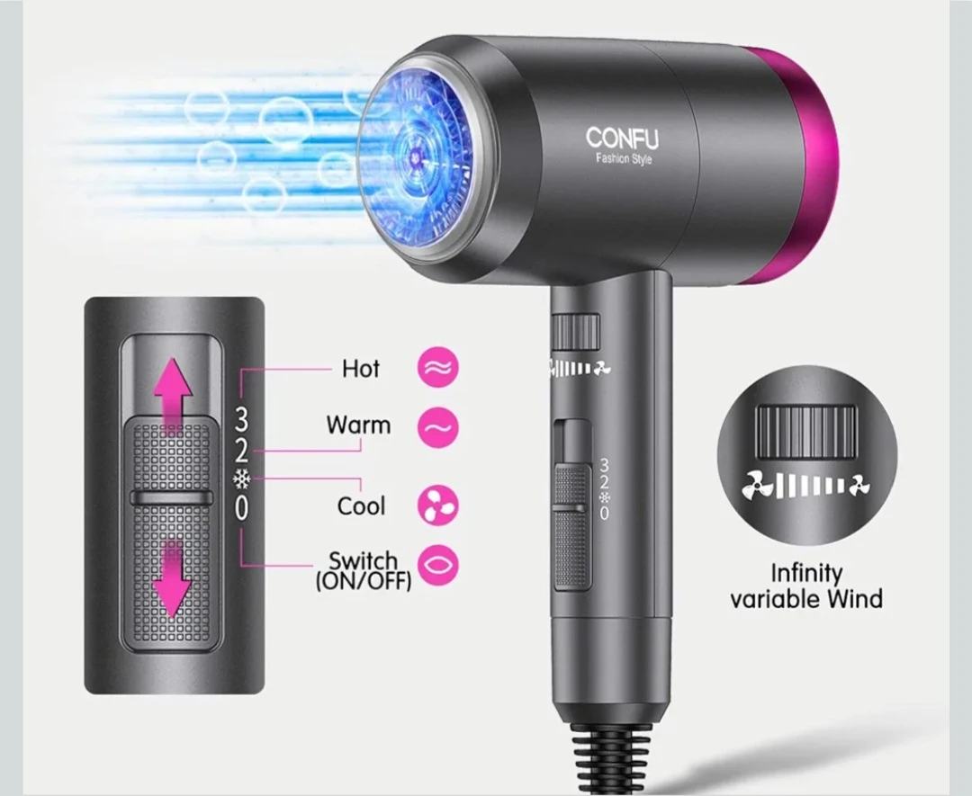 New CONFU Fashion Style Hair Dryer with Attachments - photo 2