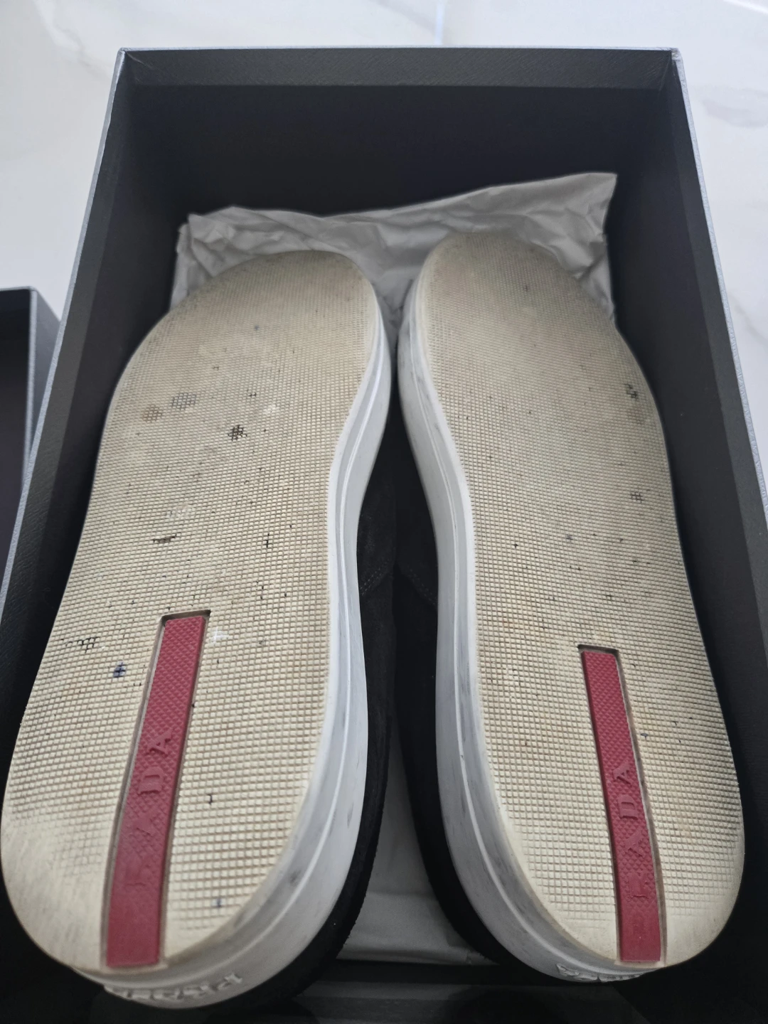 Prada Black Suede Slip-On Sneakers size 9 - photo 5