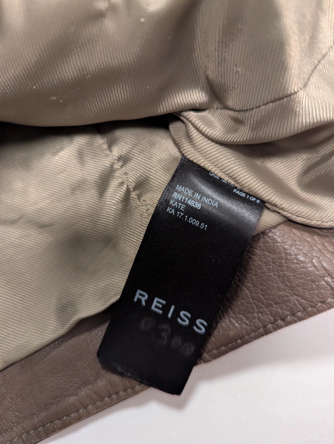 REISS Brown Leather Biker Jacket - Women's UK 10 - photo 4
