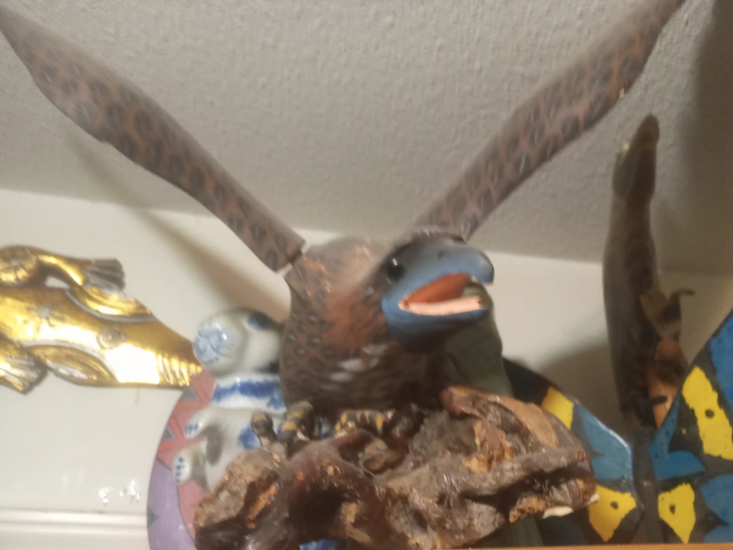 Wooden Eagle Figurine
