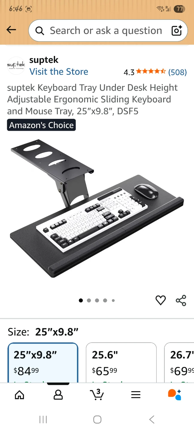 Suptek Under Desk Keyboard Tray