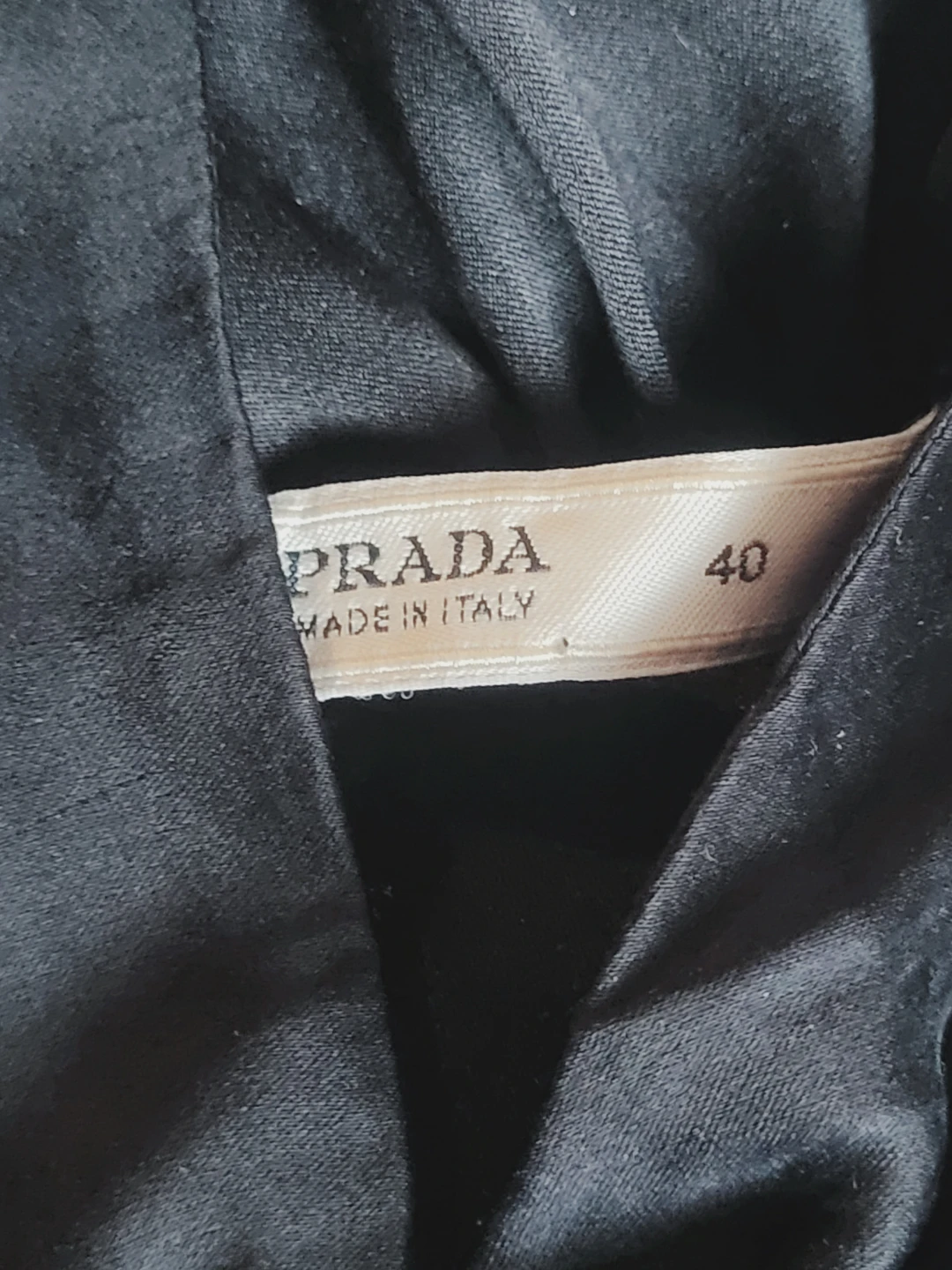 Prada Black Ruched V-Neck Top Size 40
