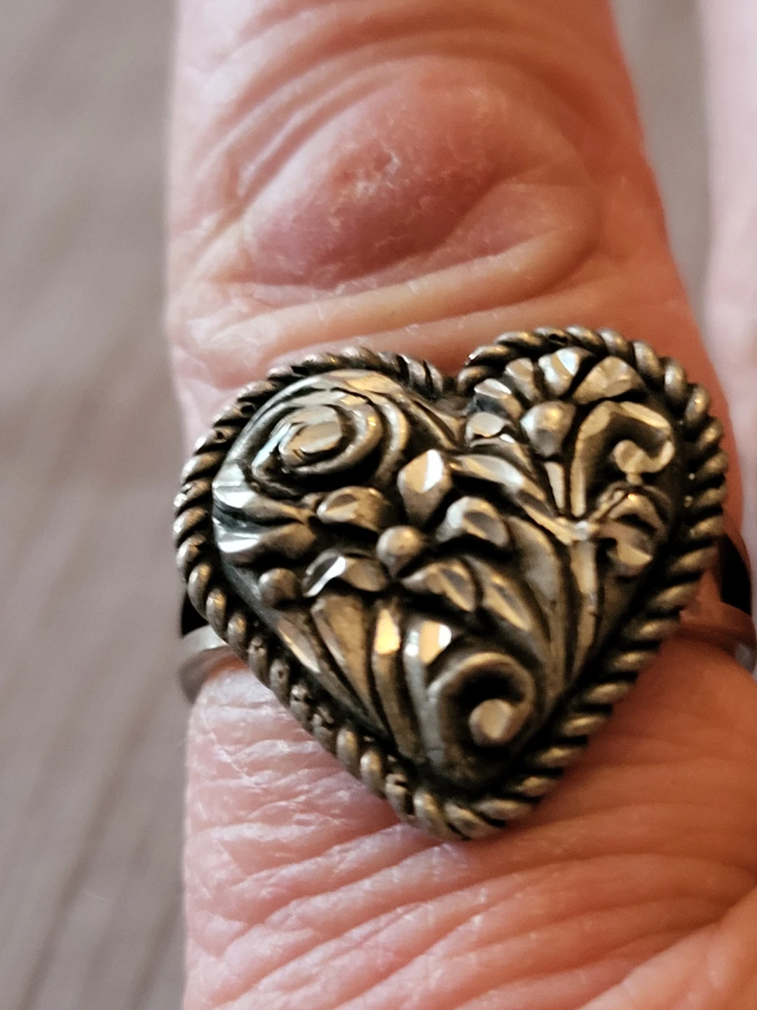 Silver tone Heart Ring